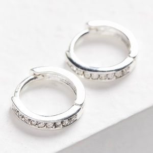 18k Gold Plated Rhinestone Huggie Hoop Earring